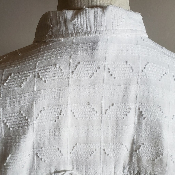 Anthropologie Top The Theresa Lace S PILCRO White Button Down Chic Hi-Low Shirt - Picture 11 of 16